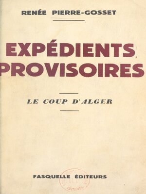 cover image of Expédients provisoires